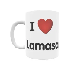 Taza - I ❤ Lamasanti Regalo original y funcional. Taza personalizada de tu localidad.