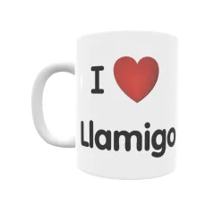 Taza - I ❤ Llamigo Regalo original y funcional. Taza personalizada de tu localidad.