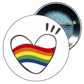 Chapa 58 mm Corazon Gay - Bandera Gay - Orgullo gay - Pride