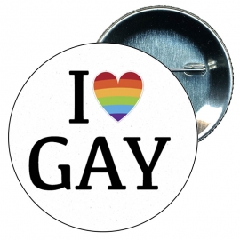 Chapa 58 mm I love Gay - Bandera Gay - Orgullo gay - Pride