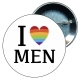 Chapa 58 mm I love men - Gay - Bandera Gay - Orgullo gay - Pride