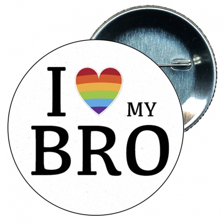 Chapa 58 mm I love my bro - Gay - Bandera Gay - Orgullo gay - Pride
