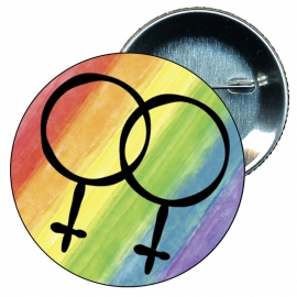 Chapa 58 mm Pareja lesbiana - Gay - Bandera Gay - Orgullo gay - Pride
