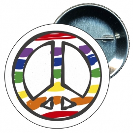 Chapa 58 mm - Paz bandera Gay