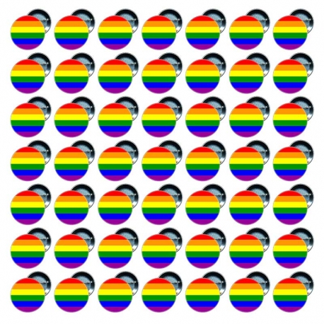 50 Chapas 25 mm - Bandera Gay - Happy Pride Gay