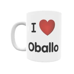 Taza - I ❤ Oballo Regalo original y funcional. Taza personalizada de tu localidad.