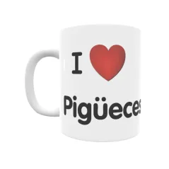 Taza - I ❤ Pigüeces Regalo original y funcional. Taza personalizada de tu localidad.