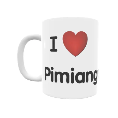 Taza - I ❤ Pimiango Regalo original y funcional. Taza personalizada de tu localidad.