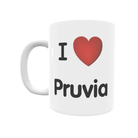 Taza - I ❤ Pruvia Regalo original y funcional. Taza personalizada de tu localidad.