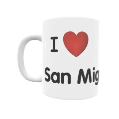 Taza - I ❤ San Miguel del Río Regalo original y funcional. Taza personalizada de tu localidad.