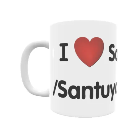 Taza - I ❤ Santullano/Santuyanu Regalo original y funcional. Taza personalizada de tu localidad.