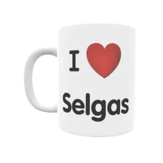 Taza - I ❤ Selgas Regalo original y funcional. Taza personalizada de tu localidad.