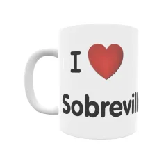 Taza - I ❤ Sobrevilla Regalo original y funcional. Taza personalizada de tu localidad.