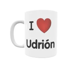 Taza - I ❤ Udrión Regalo original y funcional. Taza personalizada de tu localidad.