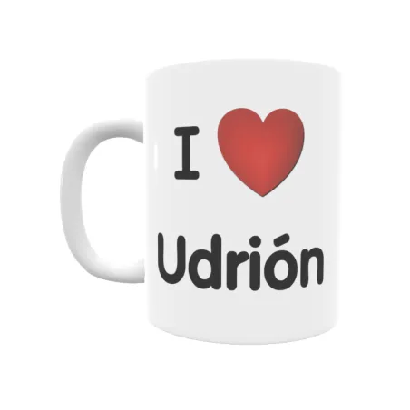 Taza - I ❤ Udrión Regalo original y funcional. Taza personalizada de tu localidad.