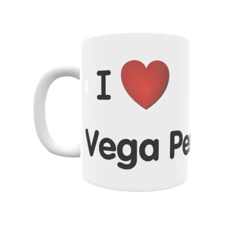 Taza - I ❤ Vega Peridiello Regalo original y funcional. Taza personalizada de tu localidad.