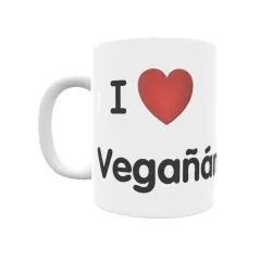 Taza - I ❤ Vegañán/Veigañán Regalo original y funcional. Taza personalizada de tu localidad.