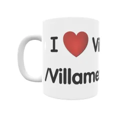 Taza - I ❤ Villamejín/Villamexín Regalo original y funcional. Taza personalizada de tu localidad.