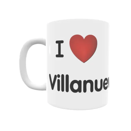 Taza - I ❤ Villanueva de Pría Regalo original y funcional. Taza personalizada de tu localidad.