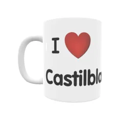 Taza - I ❤ Castilblanco Regalo original y funcional. Taza personalizada de tu localidad.