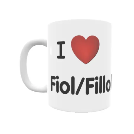 Taza - I ❤ Fiol/Fillol Regalo original y funcional. Taza personalizada de tu localidad.