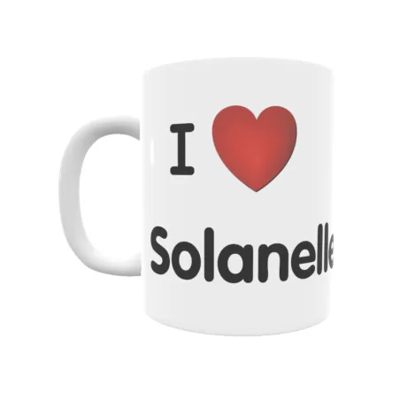 Taza - I ❤ Solanelles Regalo original y funcional. Taza personalizada de tu localidad.