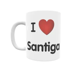 Taza - I ❤ Santiga Regalo original y funcional. Taza personalizada de tu localidad.