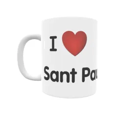 Taza - I ❤ Sant Pau d'Ordal Regalo original y funcional. Taza personalizada de tu localidad.