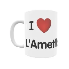 Taza - I ❤ L'Ametlla del Vallès Regalo original y funcional. Taza personalizada de tu localidad.