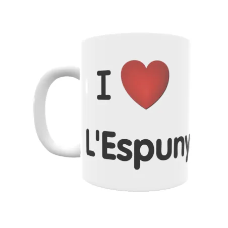 Taza - I ❤ L'Espunyola Regalo original y funcional. Taza personalizada de tu localidad.