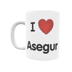 Taza - I ❤ Asegur Regalo original y funcional. Taza personalizada de tu localidad.