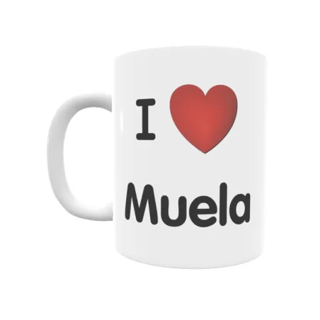 Taza - I ❤ Muela Regalo original y funcional. Taza personalizada de tu localidad.