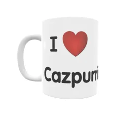 Taza - I ❤ Cazpurrión Regalo original y funcional. Taza personalizada de tu localidad.