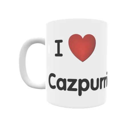 Taza - I ❤ Cazpurrión Regalo original y funcional. Taza personalizada de tu localidad.