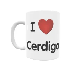 Taza - I ❤ Cerdigo Regalo original y funcional. Taza personalizada de tu localidad.