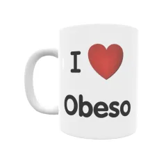 Taza - I ❤ Obeso Regalo original y funcional. Taza personalizada de tu localidad.