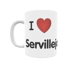 Taza - I ❤ Servillejas Regalo original y funcional. Taza personalizada de tu localidad.