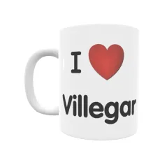 Taza - I ❤ Villegar Regalo original y funcional. Taza personalizada de tu localidad.