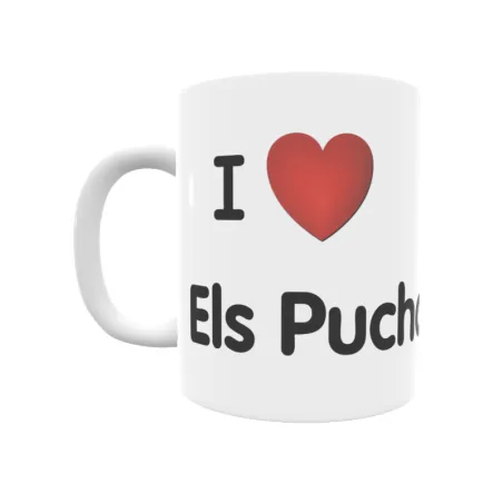 Taza - I ❤ Els Puchols de Dalt Regalo original y funcional. Taza personalizada de tu localidad.