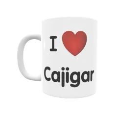 Taza - I ❤ Cajigar Regalo original y funcional. Taza personalizada de tu localidad.