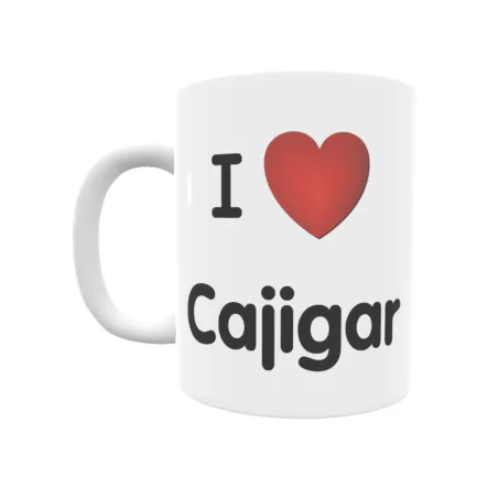 Taza - I ❤ Cajigar Regalo original y funcional. Taza personalizada de tu localidad.