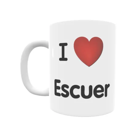 Taza - I ❤ Escuer Regalo original y funcional. Taza personalizada de tu localidad.