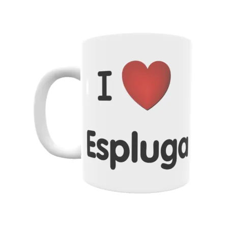 Taza - I ❤ Espluga Regalo original y funcional. Taza personalizada de tu localidad.