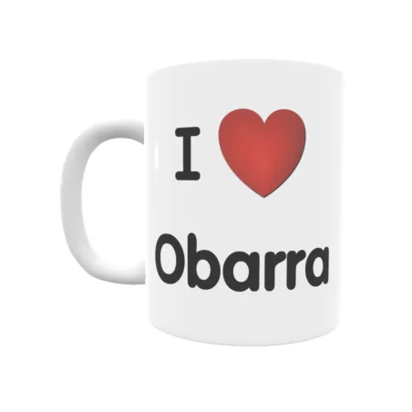 Taza - I ❤ Obarra Regalo original y funcional. Taza personalizada de tu localidad.