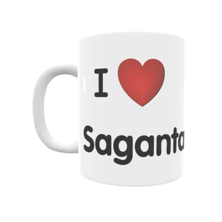 Taza - I ❤ Saganta Regalo original y funcional. Taza personalizada de tu localidad.