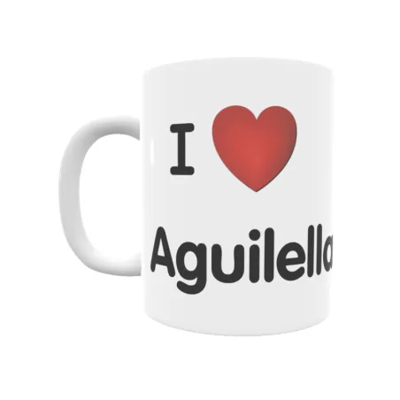 Taza - I ❤ Aguilella Regalo original y funcional. Taza personalizada de tu localidad.