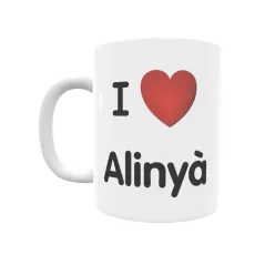 Taza - I ❤ Alinyà Regalo original y funcional. Taza personalizada de tu localidad.