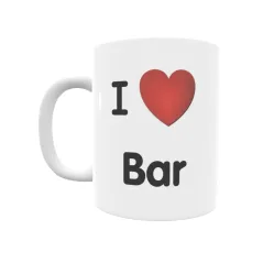 Taza - I ❤ Bar Regalo original y funcional. Taza personalizada de tu localidad.