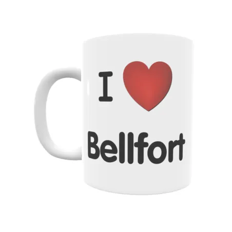 Taza - I ❤ Bellfort Regalo original y funcional. Taza personalizada de tu localidad.