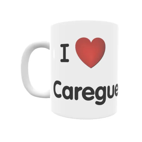 Taza - I ❤ Caregue Regalo original y funcional. Taza personalizada de tu localidad.